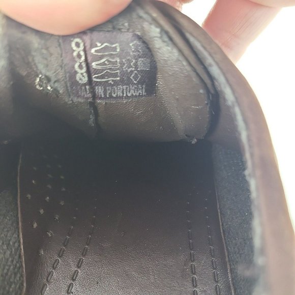 Ecco Women's 39/ 8-8.5 Brown Nubuck Leather Comfort Casual Lace Up Sneaker Shoes - Picture 12 of 14